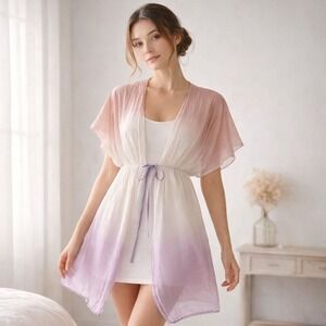 Victoria's Secret Sheer Cotton Ombré Cover Up XS Small Fairycore Coquette